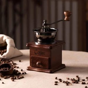 Vintage Manual Coffee Grinder – Classic Wooden Hand Coffee Mill