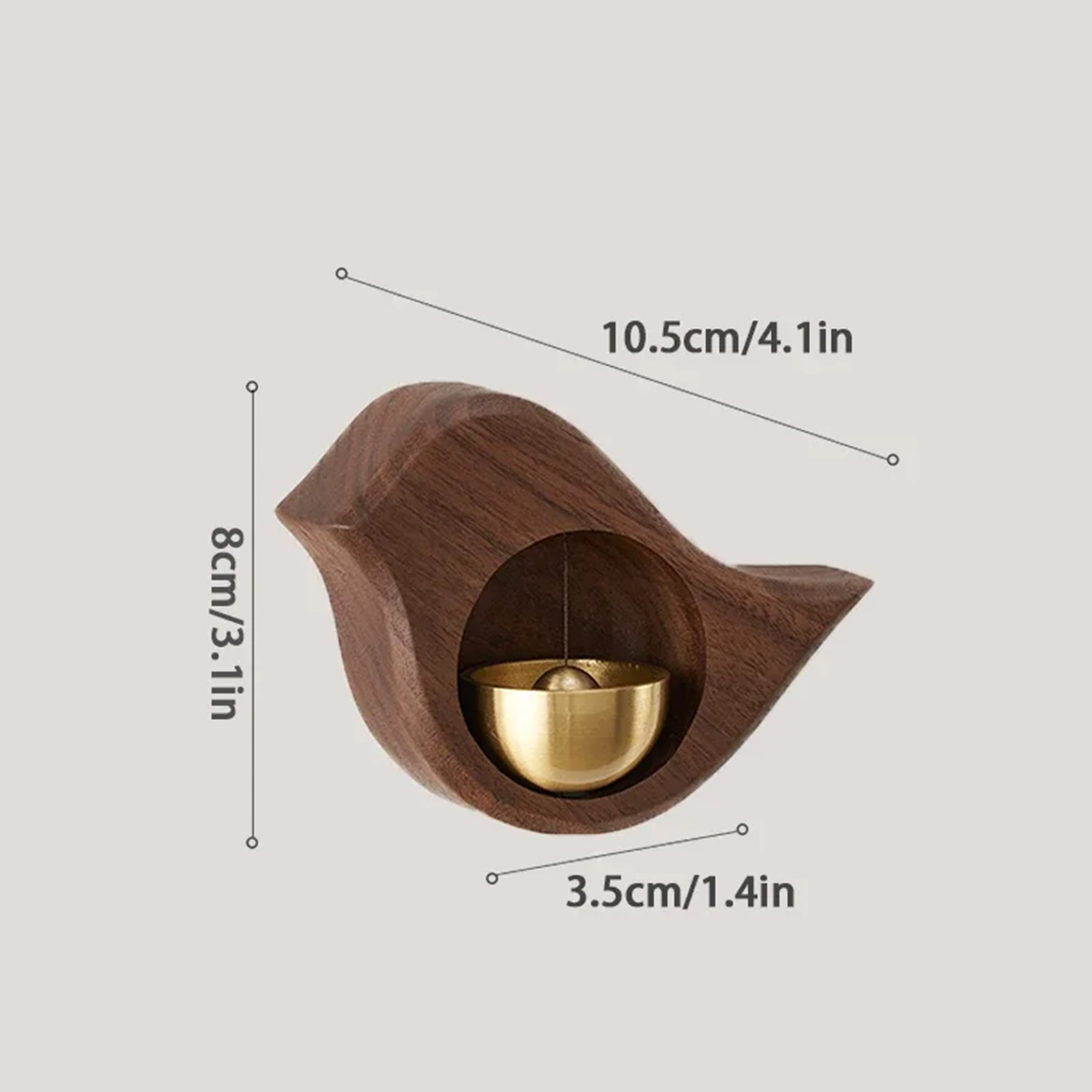 Handmade Wood Doorbell Bird Bell Pendant – Elegant Entrance Chime with Relaxing Sound - Image 2