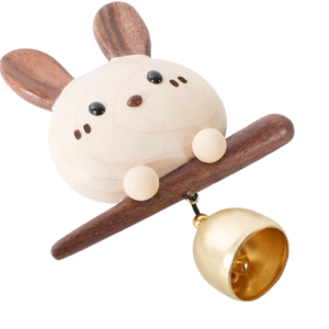 Bunny Shaped Wood Doorbell – Elegant Wooden Entry Chime for Doors, Shops & Homes