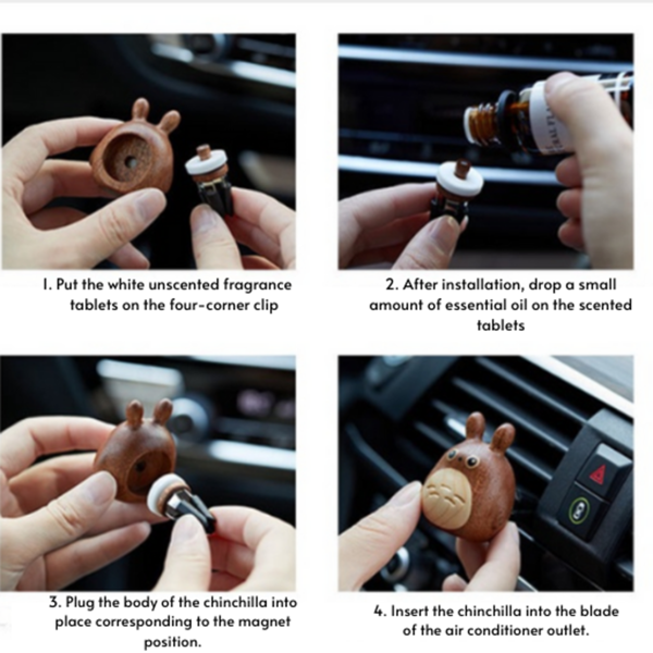 Wood Car Aromatherapy Diffuser – Totoro-Inspired Wooden Car Air Freshener - Image 13